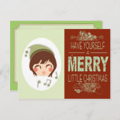 メリーで小さいクリスマス シーズンポストカード (正面/裏面)