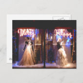 メリーで幸せなファッションのガウンの休日Windows NYC シーズンポストカード (正面/裏面)