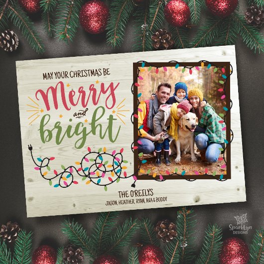 メリーで明るいクリスマスイルミネーション写真カード シーズンカード