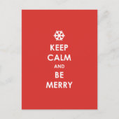 メリーで赤いクリスマスの休日があるために平静を保って下さい シーズンポストカード (正面)