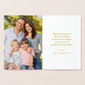 メリーで、明るいクリスマスのタイポグラフィの休日ホイル 箔カード (内部)