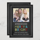 メリーで、明るいクリスマスの写真カード黒板 シーズンカード (正面/裏面)