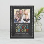 メリーで、明るいクリスマスの写真カード黒板 シーズンカード (スタンド正面)