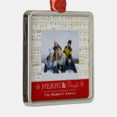 メリーで、明るいクリスマスの家族写真のオーナメント メタルオーナメント (右)