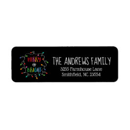 メリーで、明るいクリスマスの照明の差出人住所 ラベル