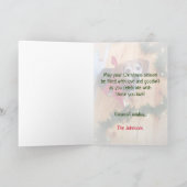 メリーで、明るいビーグル犬犬の赤い弓クリスマス シーズンカード (内部)