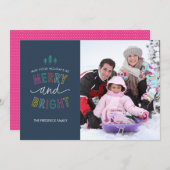 メリーで、明るい休日の写真カード シーズンカード (正面/裏面)