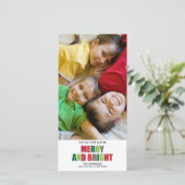 メリーで、明るい写真のクリスマスカード シーズンカード (スタンド正面)