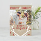 メリーで、明るい枝角のクリスマスカード シーズンカード (スタンド正面)