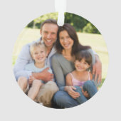 メリーで、明るい花の休日の家族写真 オーナメント (裏面)