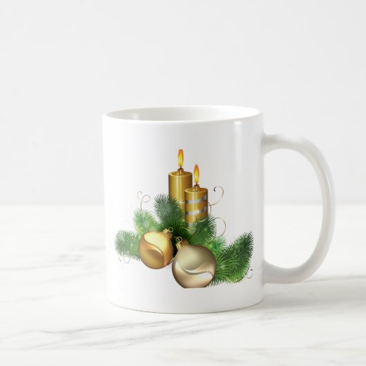 メリーで、明るい蝋燭 コーヒーマグカップ (右)