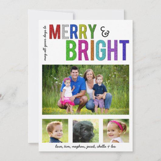 メリーで、明るい|の休日の写真カード シーズンカード (正面)
