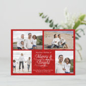 メリーで、明るく、赤いダマスク織 シーズンカード (スタンド正面)