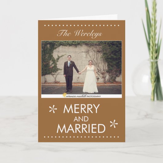 メリーで、結婚したなクリスマスカード シーズンカード (正面)