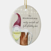 メリーで、結婚したな初めてのクリスマスビール及びワイン セラミックオーナメント (右)