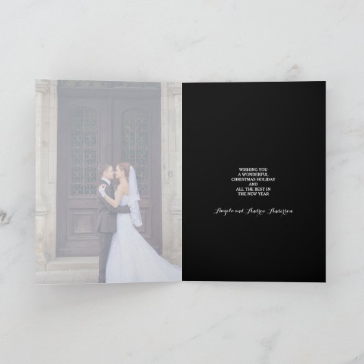 メリーで、結婚したな手の教養がある休日の写真 シーズンカード (内部)