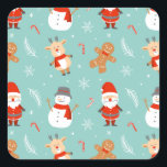 メリーとカラフルBright Christmas 2023ファミリーホー スクエアシール<br><div class="desc">2023年カラフルのメリー新年2023年のクリスマスのための明るいクリスマス2023家族の休日ギフトとトレンディーデザインスタイリッシュ</div>