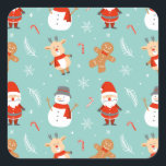 メリーとカラフルBright Christmas 2023ファミリーホー スクエアシール<br><div class="desc">2023年カラフルのメリー新年2023年のクリスマスのための明るいクリスマス2023家族の休日ギフトとトレンディーデザインスタイリッシュ</div>