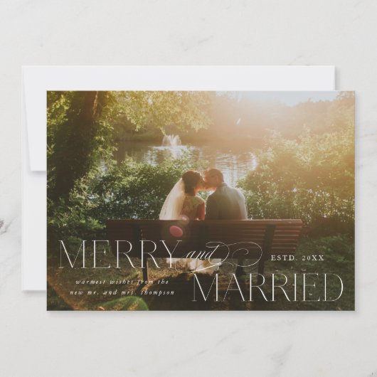 メリーと新結婚した婚のクリスマス写真 シーズンカード (正面)