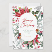 メリーと明るい – 水彩系クリスマスボタニカル 招待状 (正面)