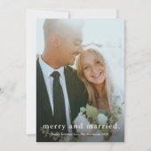 メリーと結婚したシンプル結婚の写真のクリスマス シーズンカード (正面)