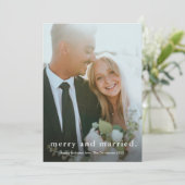 メリーと結婚したシンプル結婚の写真のクリスマス シーズンカード (スタンド正面)