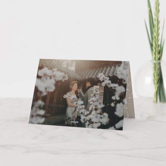 メリーと結婚したシンプルScript Photo結婚's シーズンカード (裏面)