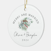 メリーと結婚した初めてのクリスマス写真 セラミックオーナメント (左)