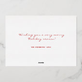 メリーと結婚した3枚のフォトコラージュ赤白 箔シーズンカード (裏面)