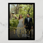 メリーと結婚した3枚の写真クリスマス 箔シーズンカード (正面)