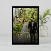 メリーと結婚した3枚の写真クリスマス 箔シーズンカード (立ち正面)