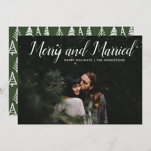 メリーと結婚した |初めてのクリスマス写真 シーズンカード (正面/裏面)