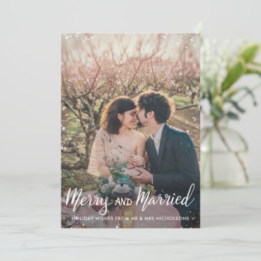 メリーと結婚した|最初のカップルのクリスマス|写真 シーズンカード (スタンド正面)
