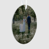 メリーと結婚した | Newleywedsクリスマスフォト オーナメント (正面)