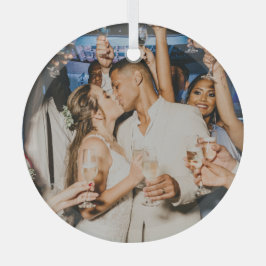 メリーと結婚した | Newleywedsクリスマスフォト ガラスオーナメント