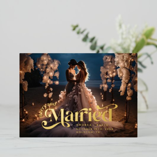 メリーと結婚したSwirl Holidayの結婚写真 箔シーズンカード (立ち正面)