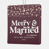 メリーと結婚の結婚した聖降誕祭の輝き セラミックオーナメント (左)