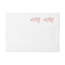 メリーなのどのばら色の金ゴールドホイルの休日のラップアラウンドのラベル ラップアラウンドラベル