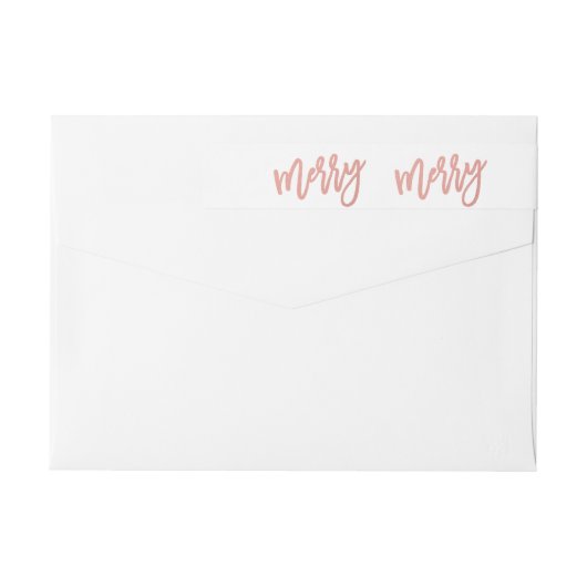 メリーなのどのばら色の金ゴールドホイルの休日のラップアラウンドのラベル ラップアラウンドラベル (裏面)