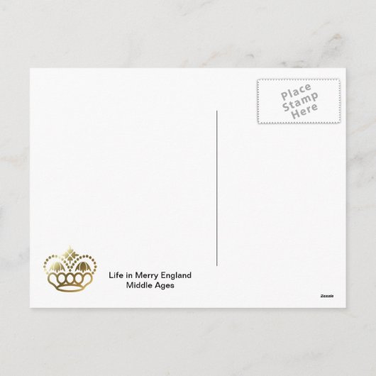 メリーなイギリスの生命、中世生命からの場面 シーズンポストカード (裏面)