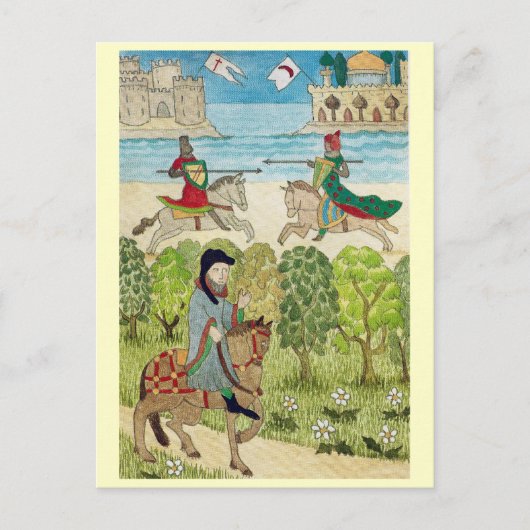 メリーなイギリスの生命、中世生命からの場面 シーズンポストカード (正面)