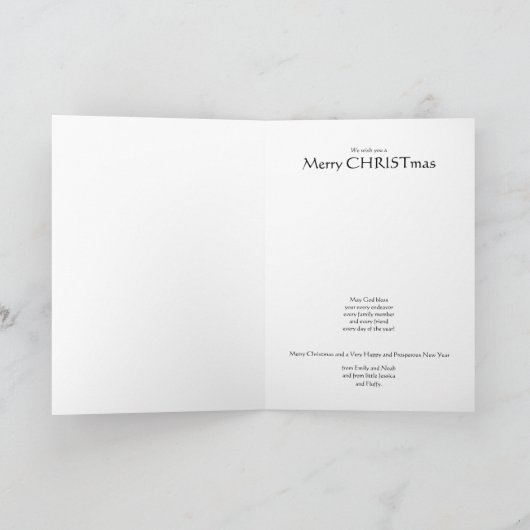 メリーなキリストMasのクリスマスのチョークカード シーズンカード (内部)