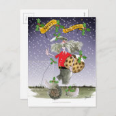 メリーなクリスマスのフットボールのファン シーズンポストカード (正面/裏面)