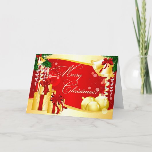 メリーなクリスマスオーナメントのプレゼント シーズンカード (正面)
