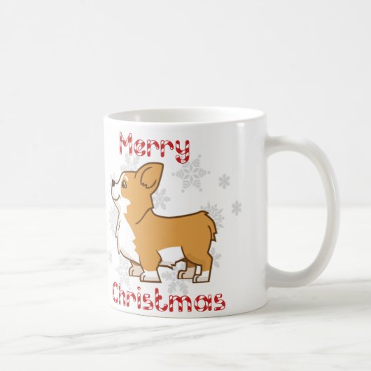 メリーなコーギーのクリスマスのマグ コーヒーマグカップ (右)