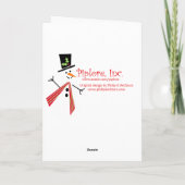 メリーなサンタの帽子の雪だるまの挨拶状 シーズンカード (裏面)