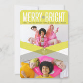 メリーなネオン黄色い二重矢および明るい写真 シーズンカード (正面)