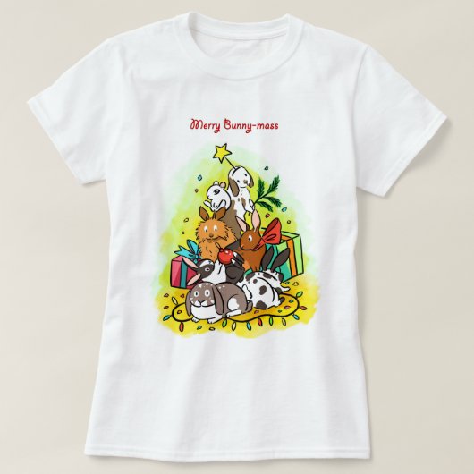 メリーなバニー固まり Tシャツ (デザイン正面)