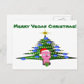 メリーなビーガンのクリスマスの郵便はがき シーズンポストカード (正面/裏面)