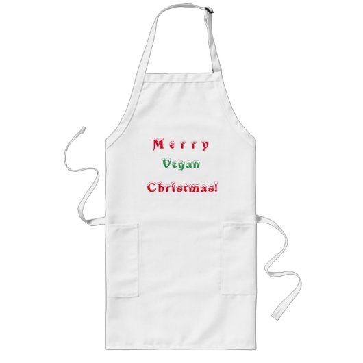 メリーなビーガンのクリスマス ロングエプロン (正面)